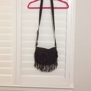 Brown fringe bag with detailing!