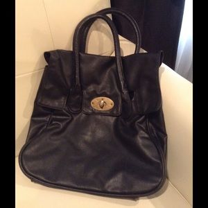 Black leather purse