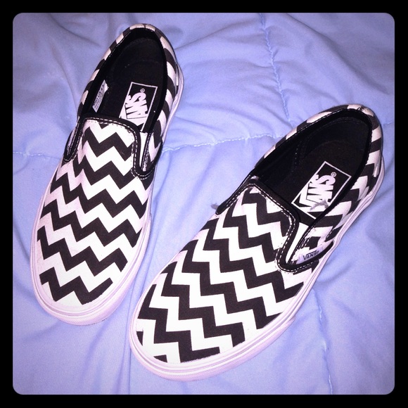 Vans Shoes - Vans chevron slip ons