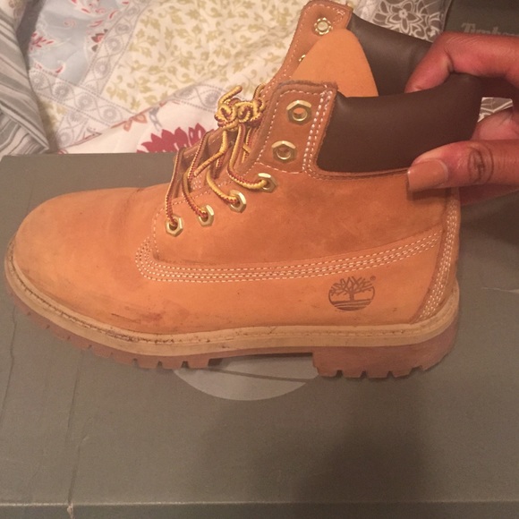 Wheat timberlands worn twice