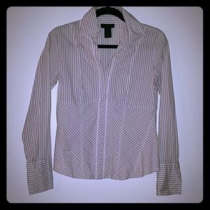 Limited hook and eyes stripe dress shirt size s