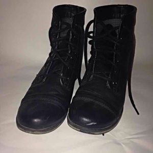 Black combat boots