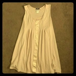 Pale pink long sequin shirt