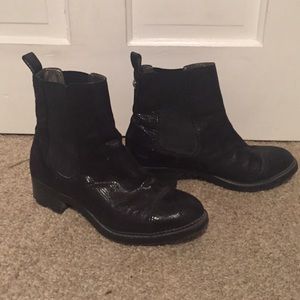 Calvin Klein Black Snakeskin Chelsea Boots