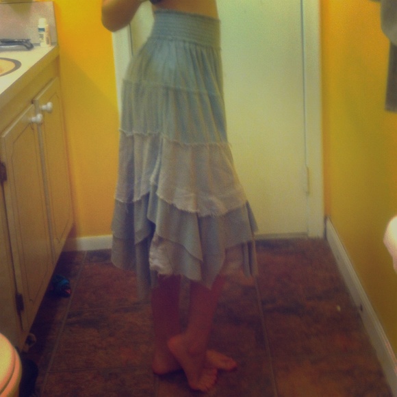 Grey Full Length Gypsy Skirt