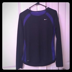 Black and dark blue Nike Dri-Fit pullover shirt