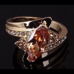 New AAA Topaz Rhodium Plated Ring