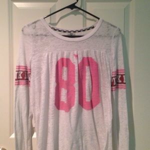 "Pink" White Sheer 80 Pajama Top