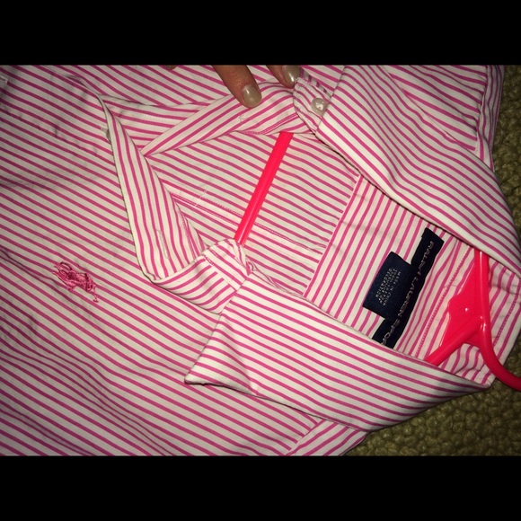 Ralph Lauren pink striped polo