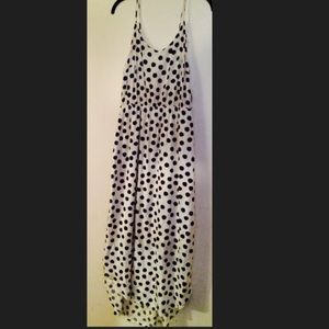 Old navy blue and white polka dot dress