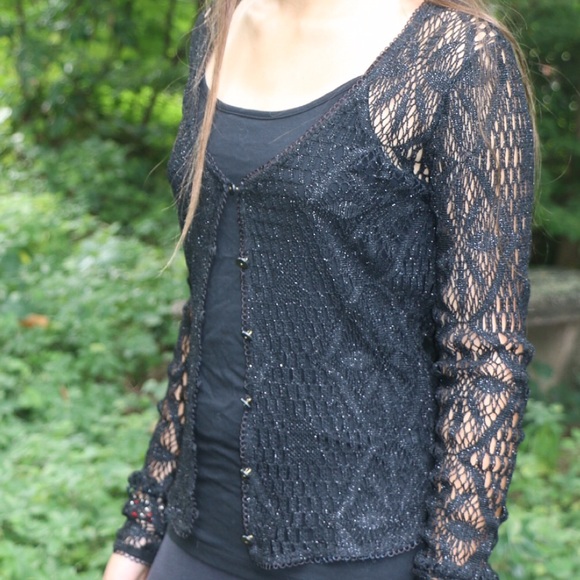 🎀RARE🎀 Vintage Betsey Johnson lace cardigan - Picture 2 of 4