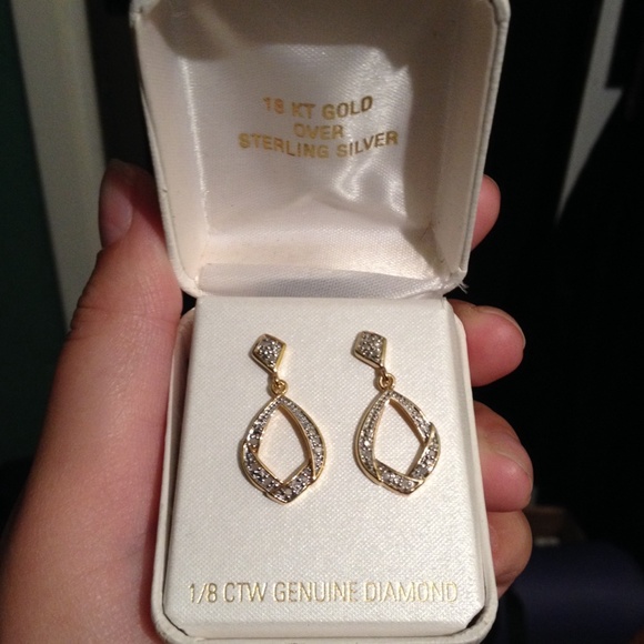 Necklace and earring set, diamond and gold - Picture 2 of 2