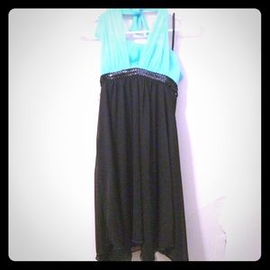 Blue and Black Homecoming Dress