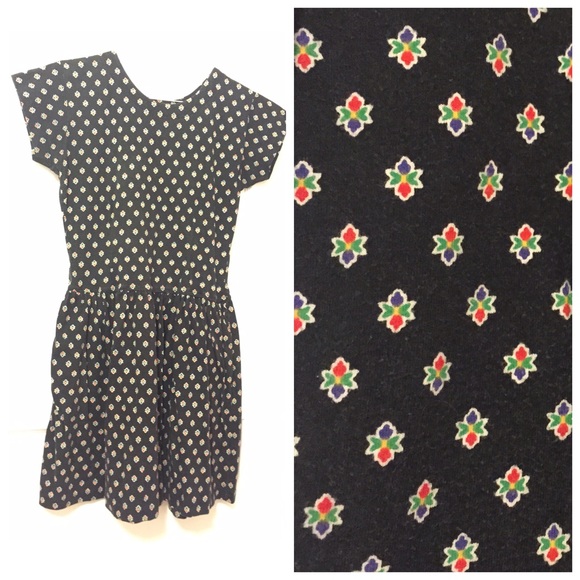 Retro drop waist cotton summer dress