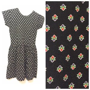 Retro drop waist cotton summer dress