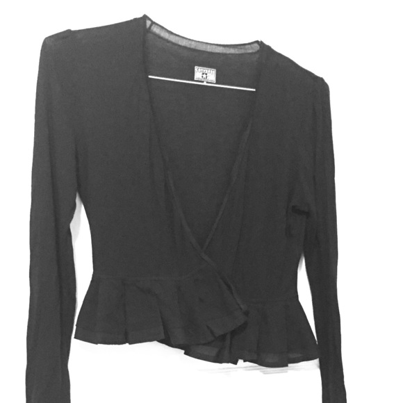 Black peplum cropped sweater