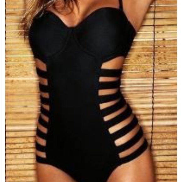 Super cute Black strappy one piece