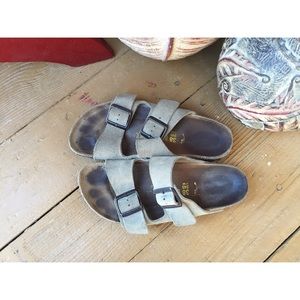 Sand suede Birkenstocks