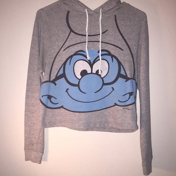 cute gray smurf hoodie