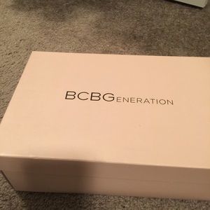 No Longer Available BCBG generation silver sling back heels size 10