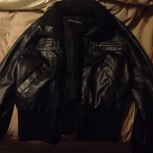 Black leather jacket