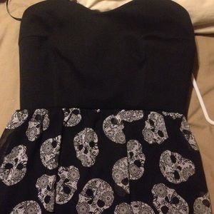 Skull high low dress