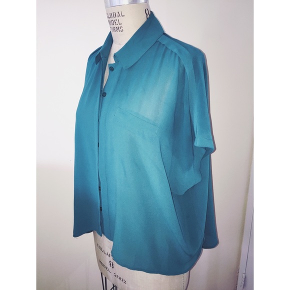 Teal oversized top