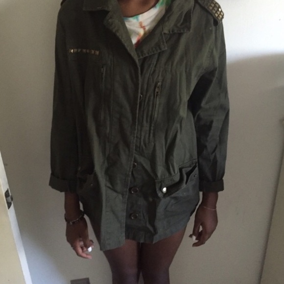 Grey army studied jacket