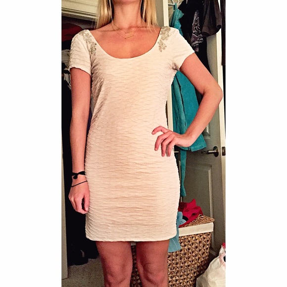 Champagne colored free people dress