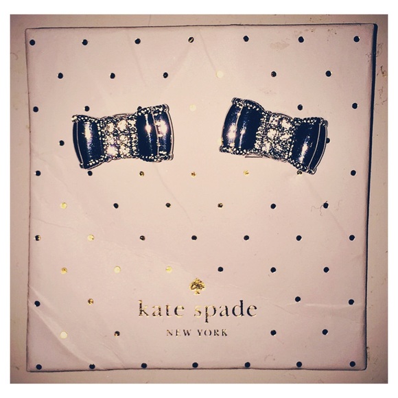 Kate Spade silver bow tie earrings