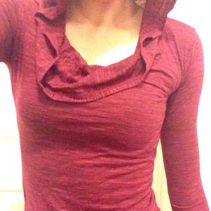 Long sleeve yoga top with hood