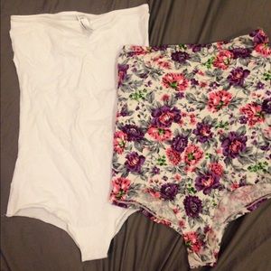 American apparel + floral body suit