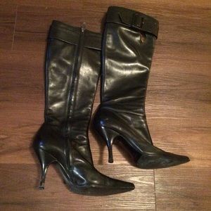 Pointed Leather Boots
