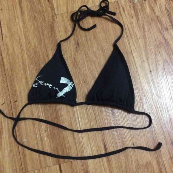💜7 Sevens bikini top black silver logo 💜