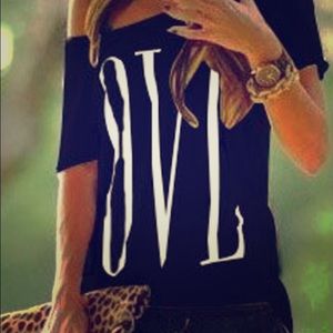 *SOLD* NEW "LOVE" off-shoulder shirt! Never worn