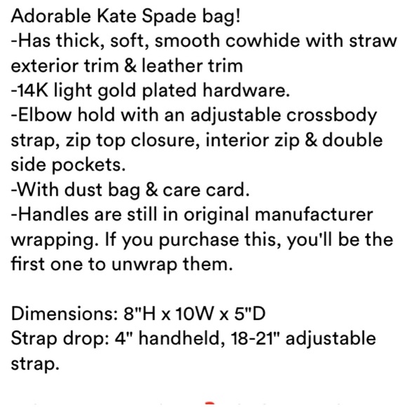 KateSpade Holly Street Ashton Leather & Straw Bag - Picture 4 of 5