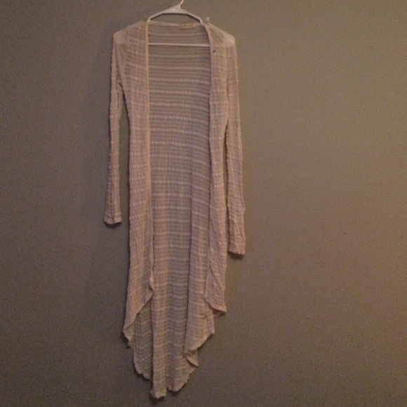 Long Sheer Opal White Sweater