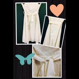 Eyelet white summer forever dress 💛
