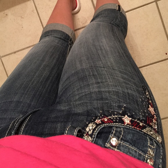 Miss Me capris with Americana designs all over - Picture 2 of 4