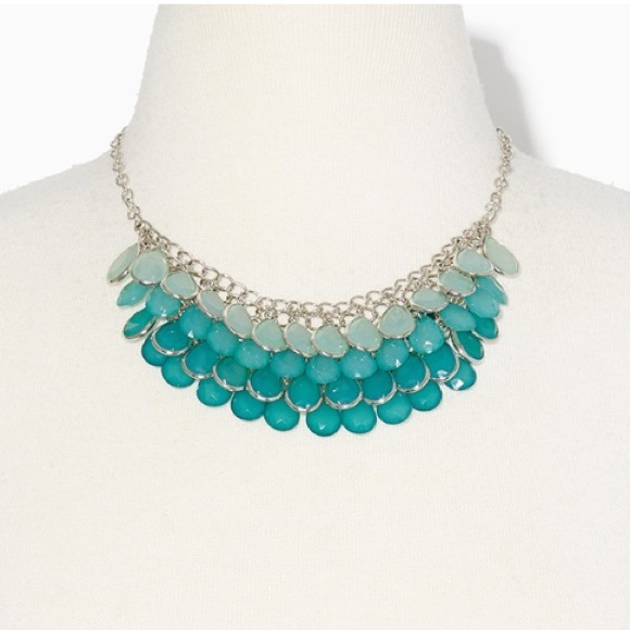 Seafoam Teardrop Chain Bib Necklace