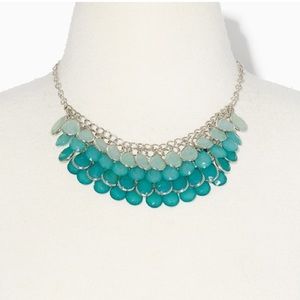 Seafoam Teardrop Chain Bib Necklace