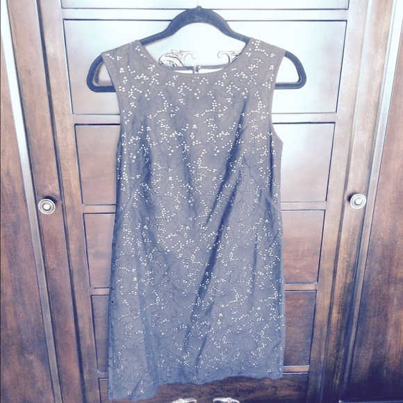 NWT Loft black eyelit dress