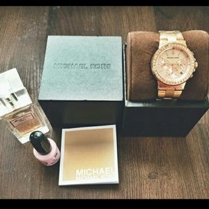 Authentic rose gold MK watch