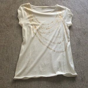 Gold and cream tee