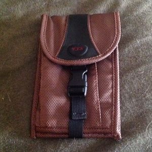 Brown tumi backpack wallet