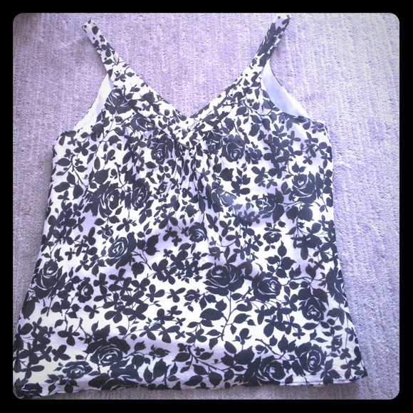 Black and White silk tank.  Ann Taylor