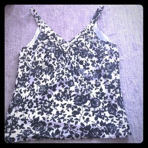 Black and White silk tank.  Ann Taylor