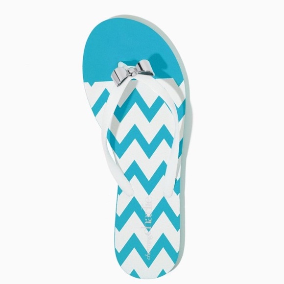 Turquoise Chevron Flip Flops