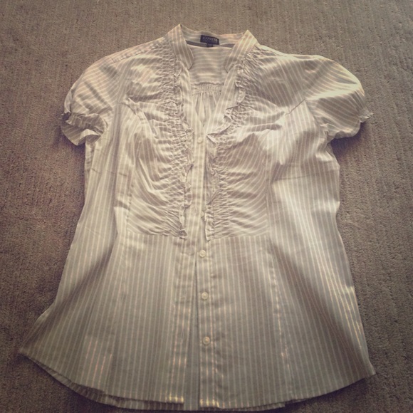 Grey and white Express top