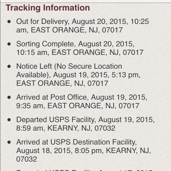 Tracking info